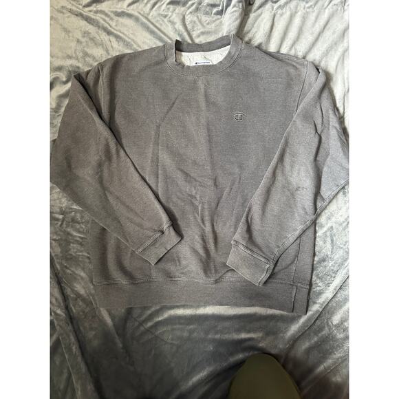 Champion Crewneck Grey Embroidered Men's Size XL - Picture 2 of 6